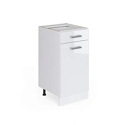 Afbeelding van Vicco R Line wandhangende keukenkast onderkast Kitchenette Werkblad Verkrijgbaar in 6 versies (Wit zonder werkblad, met 40 cm laden)