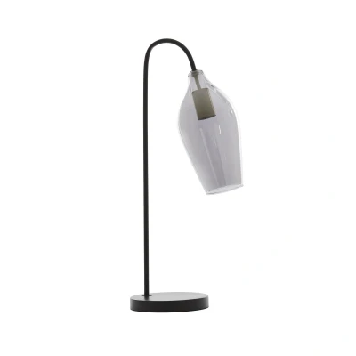 Afbeelding van Light&amp;living Tafellamp 35x20x51,5 cm LUKARO glas smoke+mat zwart