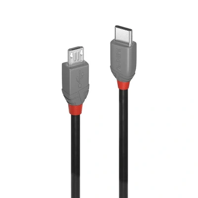 Afbeelding van LINDY USB kabel 2.0 C stekker, micro B stekker 3.00 m Zwart 36893