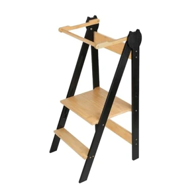 Afbeelding van leertoren Montessori vanaf 1 jaar, opstapkruk trap voor kinderen 88 x 45 cm koffiebruin