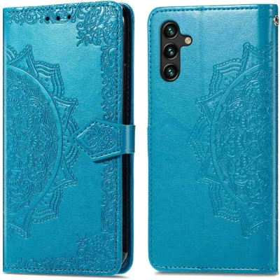 Afbeelding van iMoshion Hoesje Met Pasjeshouder Geschikt voor Samsung Galaxy A25 / A24 Mandala Bookcase Turquoise