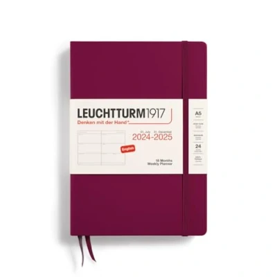 Afbeelding van Leuchtturm1917 weekplanner agenda 18 maanden 2024 2025 hardcover A5 port red