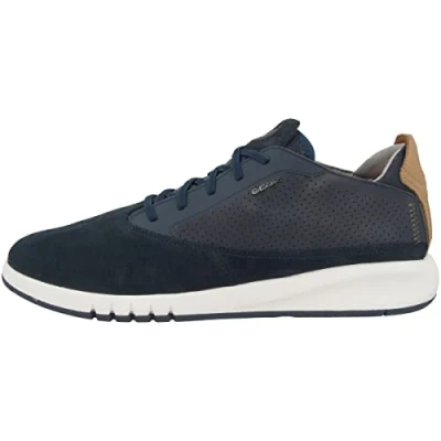 Afbeelding van Geox Aerantis Sneakers laag, Heren, Maat: 41, Navy Leer en textiel