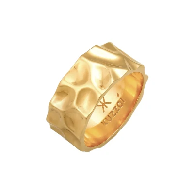 Afbeelding van Kuzzoi USED LOOK Ring goldcoloured, Heren, Maat: 54, Gold coloured