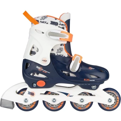 Afbeelding van Nijdam Inlineskates Junior Verstelbaar Blue&#039;s Cool Hardboot Marine/Wit/Oranje 27 30