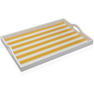 Afbeelding van Dienblad Versa Geel Hout MDF 30 x 5 45 cm Strepen