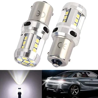 Afbeelding van 1156 Ba15s P21w LED 12V 24V 7506 8W auto motorfiets lampen met HD lens Xenon wit 6500K voor achterlicht, achteruitrijlicht, mistachterlicht, dagrijlicht Zonder polariteit. (Pak van 2)