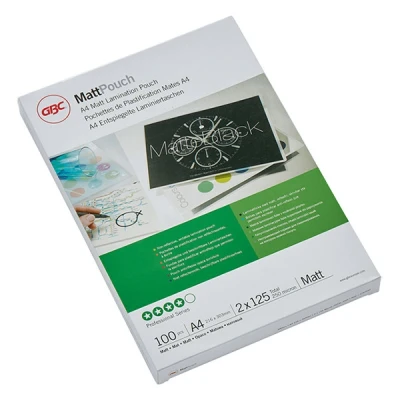 Image de GBC Lam Pouch A4 2X125 mic Matt pack de 100 mat pochettes plastifiées