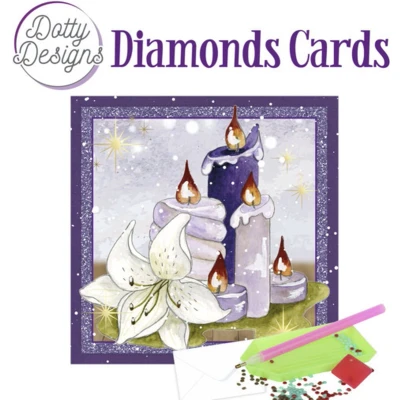 Afbeelding van Dotty Designs Diamond Cards Purple Candle