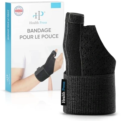 Afbeelding van Health Press® Ademende duimspalk, universele duimbeschermer voor rechts/links, duimbandage middenhandsbeentje, duimsteun, medisch gecertificeerde duimbrace