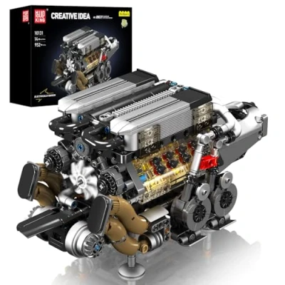 Afbeelding van Mould King 10131 Techniek W16 Motorbouwset 952 delig Engine Technic Bouwpakket Cadeau voor Meisjes Jongens Verzamelobjecten