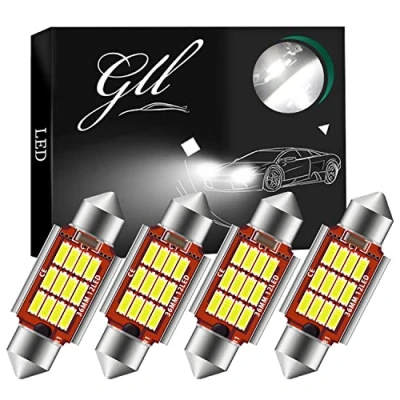 Afbeelding van 36 mm LED lampen C5W 12V/24V 6418 Festoon 4014 12 SMD 400 lumen 6500 K voor auto koepellampen, kentekenplaatverlichting, kofferbakverlichting