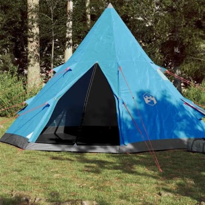 Image de vidaXL Tente de camping tipi 4 personnes bleu imperméable94381