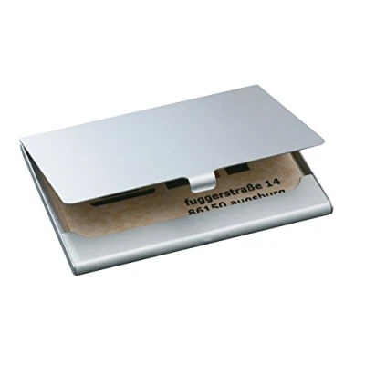 Afbeelding van SIGEL VZ135 visitekaartjesetui voor maximaal 15 kaarten, 9,1 x 5,6 cm, zilver