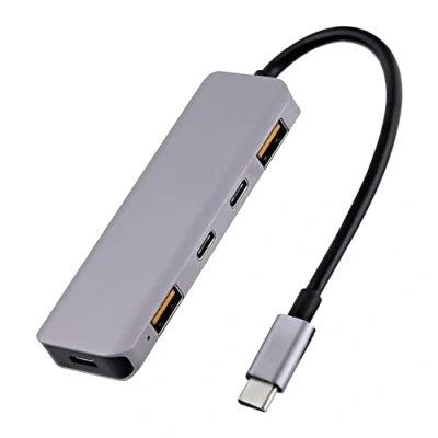 Image de iClick Concentrateur (hub) 5 en 1, avec alimentation de 100 W, 10 Gbps 2 x USB 3.2 + C 1 (alimentation électrique) bureau
