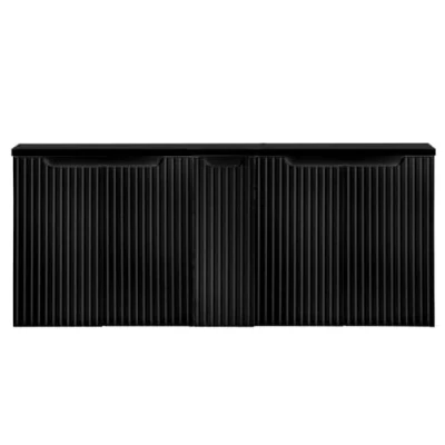 Afbeelding van Wastafelonderkast met wastafelblad Newport 140x60x40 cm zwart [en.casa]