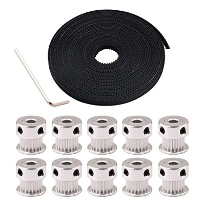 Afbeelding van FULARR® 5 m professionele 3D printer GT2 distributieriem, 2 mm pitch 6 rubberen riem, met 10 stuks 20T distributie riem katrol en inbussleutel