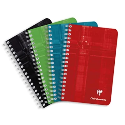 Image de Clairefontaine 8602C Un Carnet à Spirale 11x17 cm 180 Pages Petits Carreaux Papier Blanc 90 g Couverture Carte Pelliculée Couleur Aléatoire