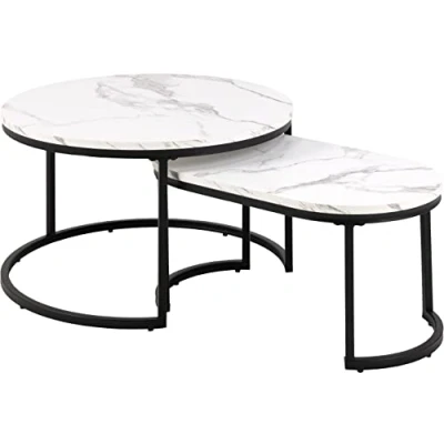 Afbeelding van Salontafel Mario MDF Wit Giga Living