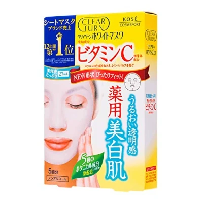 Afbeelding van Kose Clear Turn Vitamin C Whitening Mask 5 stuks