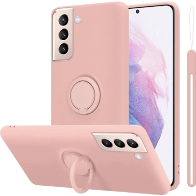 Afbeelding van Cadorabo Hoesje geschikt voor Samsung Galaxy S22 PLUS in LIQUID ROZE Beschermhoes van flexibel TPU silicone Case Cover met ring