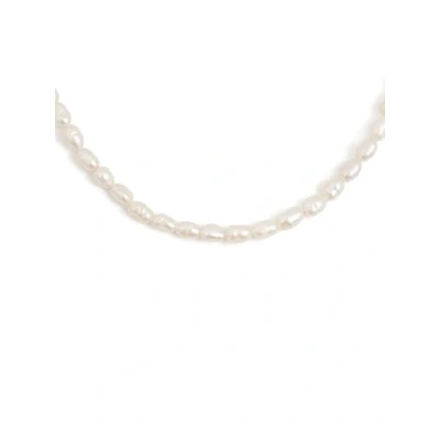 Afbeelding van SINGULARU Halsketting Pompeii van staal met 18Kt verguld oppervlak Ketting Zoetwater Natuurstenen Patroon Lengte 40 cm Sieraden voor Vrouwen, goudkleurig