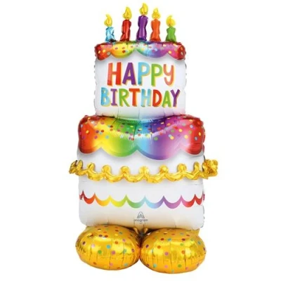 Image de Ballon géant de joyeux anniversaire debout 134cm