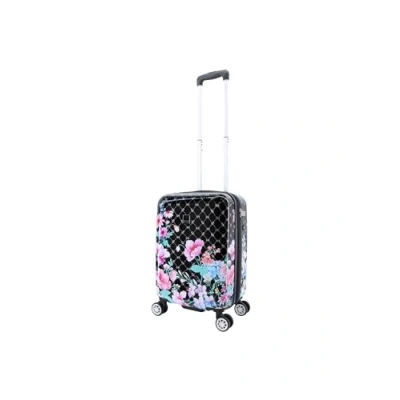 Afbeelding van ELLE Handbagage Zachte Koffer / Trolley Reiskoffer 55x35x25cm Bouquet Zwart