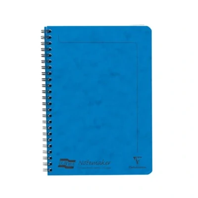 Afbeelding van Clairefontaine Europa Notemaker notitieboek met zijbinding (120 pagina&#039;s), DIN A5, geborsteld velijnpapier, 90 g/m², microgeperforeerd, gelinieerd, blauw