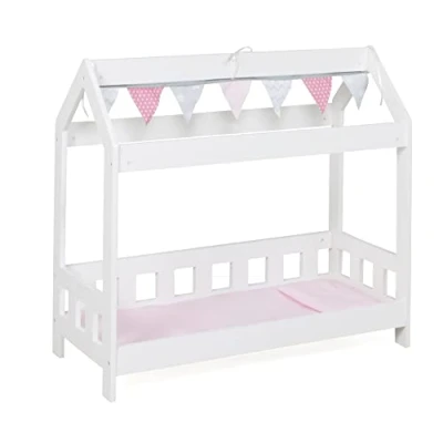 Afbeelding van Bayer Chic 2000 507 95 cabine bed voor poppen van 3 jaar tot 8 jaar, sterrenmotief, grijs, 56 x 25 54 cm