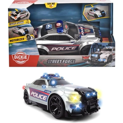 Afbeelding van Dickie Toys Action Street Force Politiewagen 33 cm Licht &amp; Geluid Speelgoedvoertuig