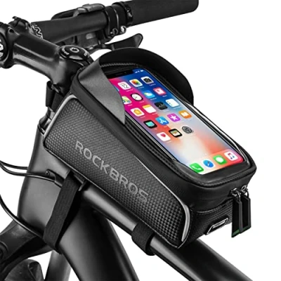 Afbeelding van ROCKBROS Fietsframetas Waterdichte Stuurtas Bovenbuistas Touchscreen voor Iphone Xr Xs Max X 8 7 6 Plus/Samsung Galaxy S10+ Note 9/Huawei P30 Pro Smartphones tot 6.5 Inch