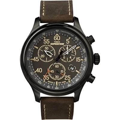 Afbeelding van Timex Expedition® herenhorloge 43 mm chronograaf lederen band T49905