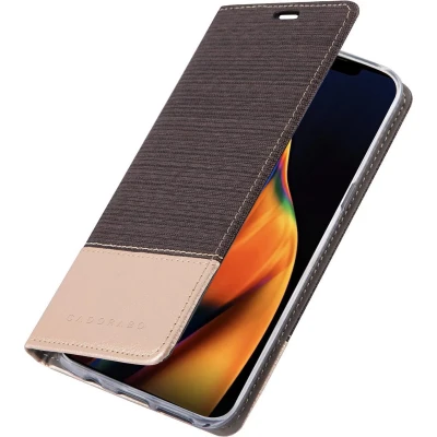 Afbeelding van Cadorabo Hoesje geschikt voor Apple iPhone 13 in ANTRACIET GOUD Beschermhoes met magnetische sluiting, standfunctie en kaartvakje Book Case Cover Etui