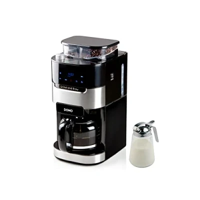 Afbeelding van Domo Automatische koffiemachine voor 12 kopjes met conische molen hele bonen en filterkoffie
