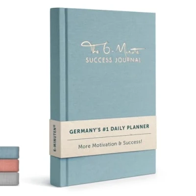 Afbeelding van Het 6 minuten succesdagboek dagelijkse planner, organiseer je doelen met meer motivatie, mindfulness en focus, premium kwaliteit, A5, ongedateerd (Sky Blue)