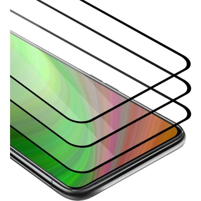 Afbeelding van Cadorabo 3x Screenprotector geschikt voor Vivo S1 Volledig scherm pantserfolie Beschermfolie in TRANSPARANT met ZWART Getemperd (Tempered) Display beschermend glas 9H hardheid 3D Touch