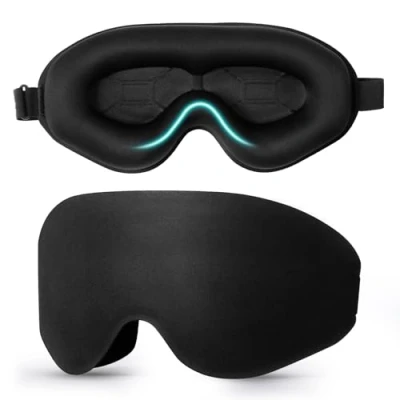 Afbeelding van Blendura Slaapmasker, Slaapmaskers voor Heren Dames 3D oogkassen en verstelbare elastische band Comfortabel Slaapmasker lichtblokkerend oogmasker op reis, 1 pak