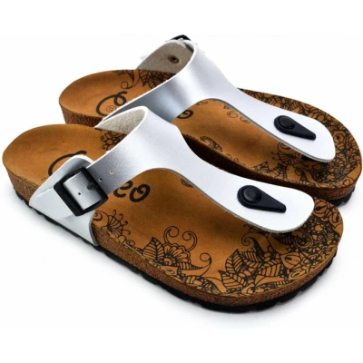 Afbeelding van GOBY Silver Slippers Sandalen Hoge kwaliteit Handmade Maat 35