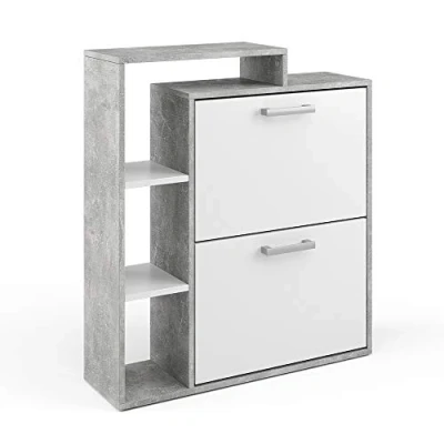 Afbeelding van Vicco Schoenklaprek Orlando, 80 x 90 cm, Beton/Wit