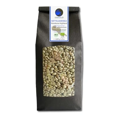 Image de café vert bio Highlands Honduras Highland (grains de verts 1000 g) Certifié GMP