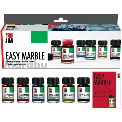 Afbeelding van Marabu Easy Marble Starterset 6 kleuren x 15 ml