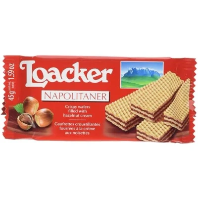 Afbeelding van Loacker Napolitaanse wafels, 45 g, 25 stuks