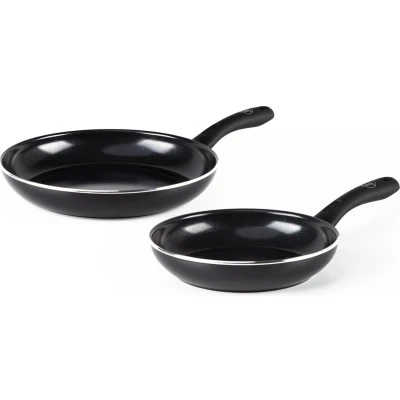 Afbeelding van GreenChef Diamond koekenpannenset Ø 20cm + 28cm zwart inductie PFAS vrij