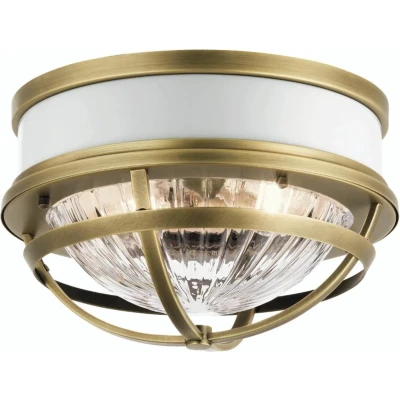 Afbeelding van Kichler LED Plafondlamp Tollis 2X E27 Max 40W Dimbaar Natural Brass &amp; White