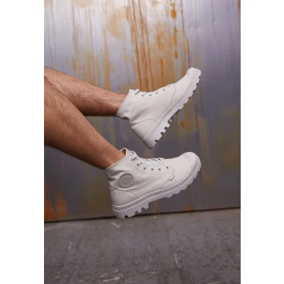 Afbeelding van Palladium MONO Chrome Unisex Veterboots, Heren, Maat: 37, Rainy day Textiel
