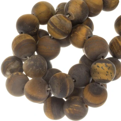 Afbeelding van Tijgeroog Frosted Kralen (10 mm) 38 Stuks