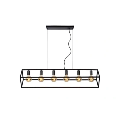 Afbeelding van Lucide Hanglamp Fabian 6L Zwart
