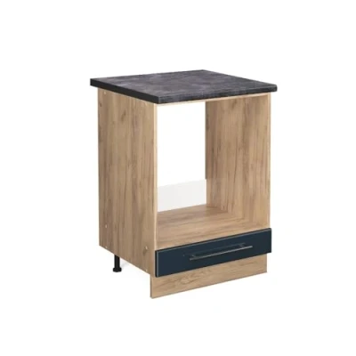 Afbeelding van Vicco Ovenombouwkast Fame Line, Donkerblauw hoogglans/Krachtige eik goud, 60 cm , WB Antraciet