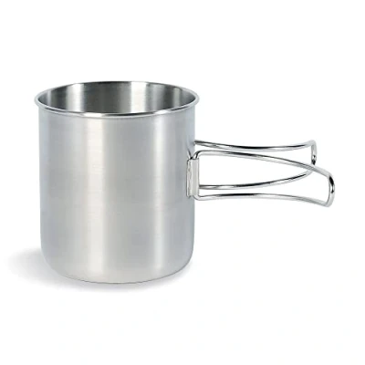 Afbeelding van Tatonka Mok met handvat 600 ml, roestvrijstalen beker, inklapbare handgrepen en volumeschaal, compatibel Nalgene Weithals 1 liter